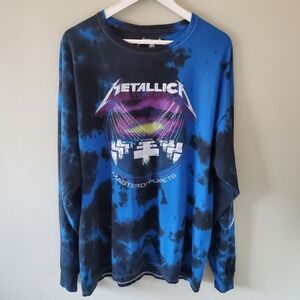 Metallica L 90s Indie Sleeze Grunge Punk Hippie Tie Dye Graphic Longsleeve Shirt